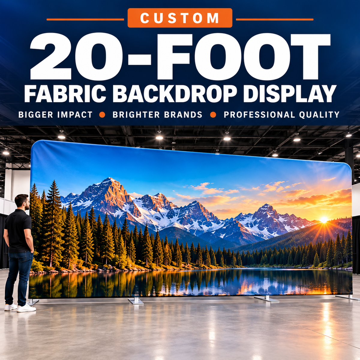 Custom 20' SEG Fabric Backdrop Display