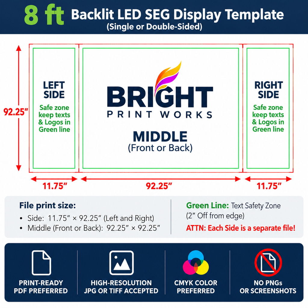 Backlit LED SEG Fabric Displays – 8 ft & 10 ft